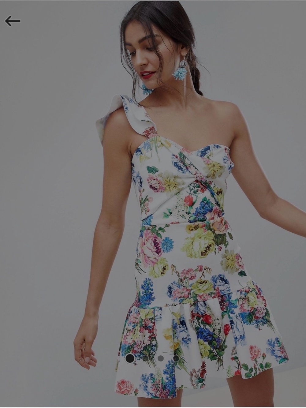 Floral One-Shoulder Dress size small